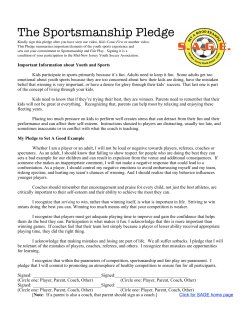 The Sportsmanship Pledge