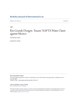 Rio Grande Designs: Texans` NAFTA Water Claim against Mexico