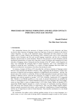 processes of creole formation and related contact