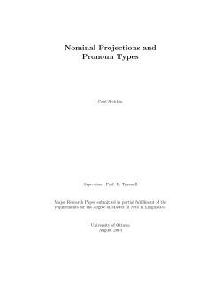 Nominal Projections and Pronoun Types