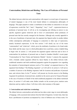 Binding Predicates of Personal Taste: A Relativist