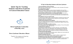 Tips for Including Children with Down Syndrome