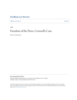 Freedom of the Press: Croswell`s Case