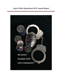2015 Argyle Police Department Annual Report