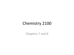 Chemistry 2100 - Bonham Chemistry