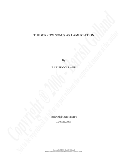 The Sorrow Songs as Lamentation &ndash; BarishGolland