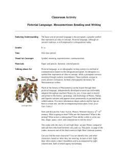 Classroom Activity Pictorial Language: Mesoamerican Reading and