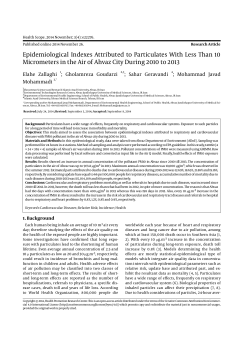 Epidemiological Indexes Attributed to Particulates With Less Than