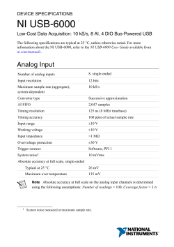 NI 6000 Device Specifications