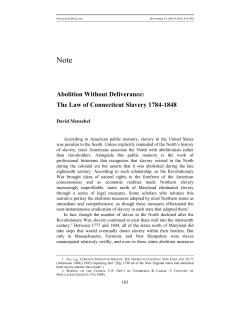 Abolition Without Deliverance: The Law of Connecticut Slavery 1784