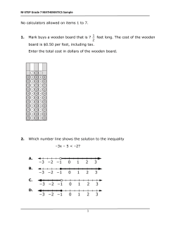 No calculators allowed on items 1 to 7. 1. Mark buys a wooden