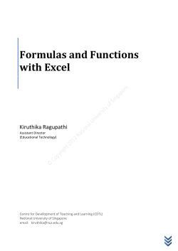 Formulas and Functions with Excel