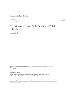 Constitutional Law - Bible Reading in Public Schools