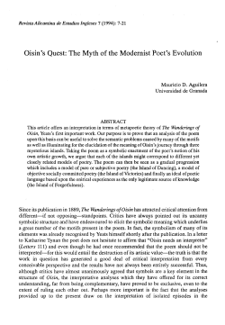 Oisin`s Quest: The Myth of the Modernist Poet`s Evolution