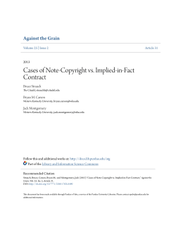 Cases of Note-Copyright vs. Implied-in-Fact Contract - Purdue e-Pubs