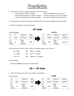 1 1) Verb Endings: BAILAR COMER Ex. Ex.