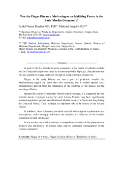 Was the Plague Disease a Motivating or an Inhibiting Factor in the