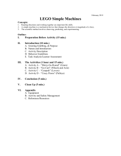 LEGO Simple Machines - Eagle Bluff Environmental Learning Center