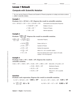 Scientific Notation HW answers