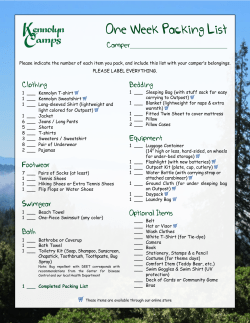 One Week Packing List