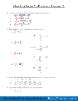 Chapter 5 Fractions Exercise 5A DOWNLOAD