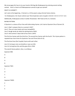 how to write a sonnet - Albert Wisner Public Library