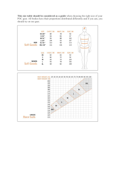 This size table should be considered as a guide