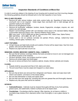 Cleaning Standards - Tyndall AFB Homes