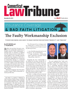 The Faulty Workmanship Exclusion