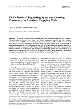 USA`s Destiny? Regulating Space and Creating