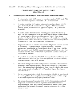 Challenging Problems for Chapters 1-3