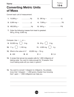 Converting Metric Units of Mass