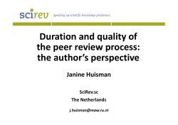 Duration and quality of the peer review process: the author`s