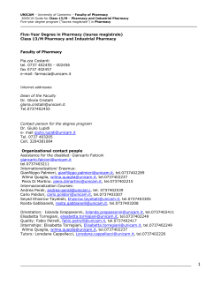Five-Year Degree in Pharmacy (laurea magistrale) Class