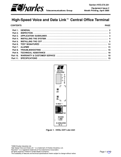 High-Speed Voice and Data Linkt Central Office