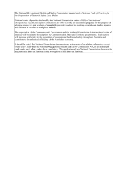 MSDS CODE - Safe Work Australia