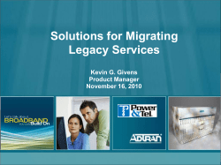 Presentation Title Solutions for Migrating Legacy Services