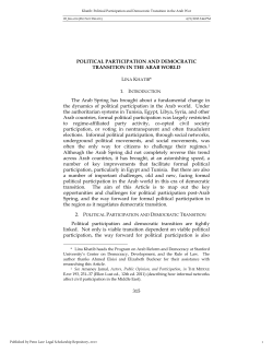 Political Participation and Democratic Transition in the Arab World