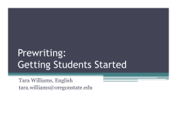 Prewriting: Getting Students Started