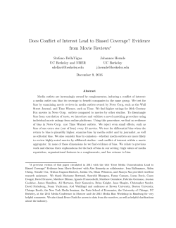 Does Conflict of Interest Lead to Biased Coverage?