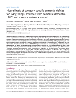 Neural basis of category-specific semantic deficits for living things