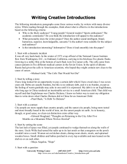 Writing Creative Introductions