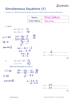 Simultaneous Equations (F)