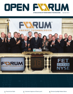 Summer 2012 - Forum Energy Technologies