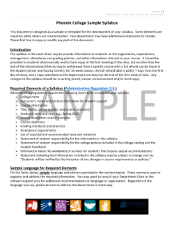 Phoenix College Sample Syllabus