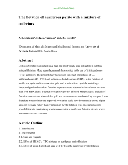 The flotation of auriferous pyrite with a mixture of collectors Abstract