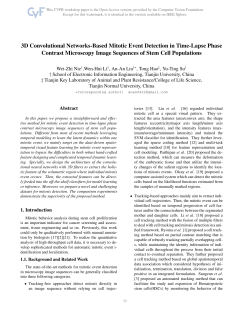 3D Convolutional Networks-Based Mitotic Event Detection in Time
