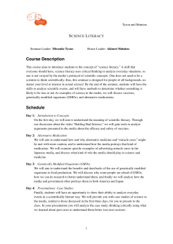Course Description Schedule