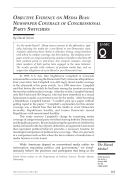 OBJECTIVE EVIDENCE ON MEDIA BIAS: NEWSPAPER