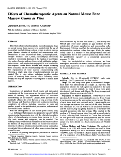 Effects of Chemotherapeutic Agents on Normal